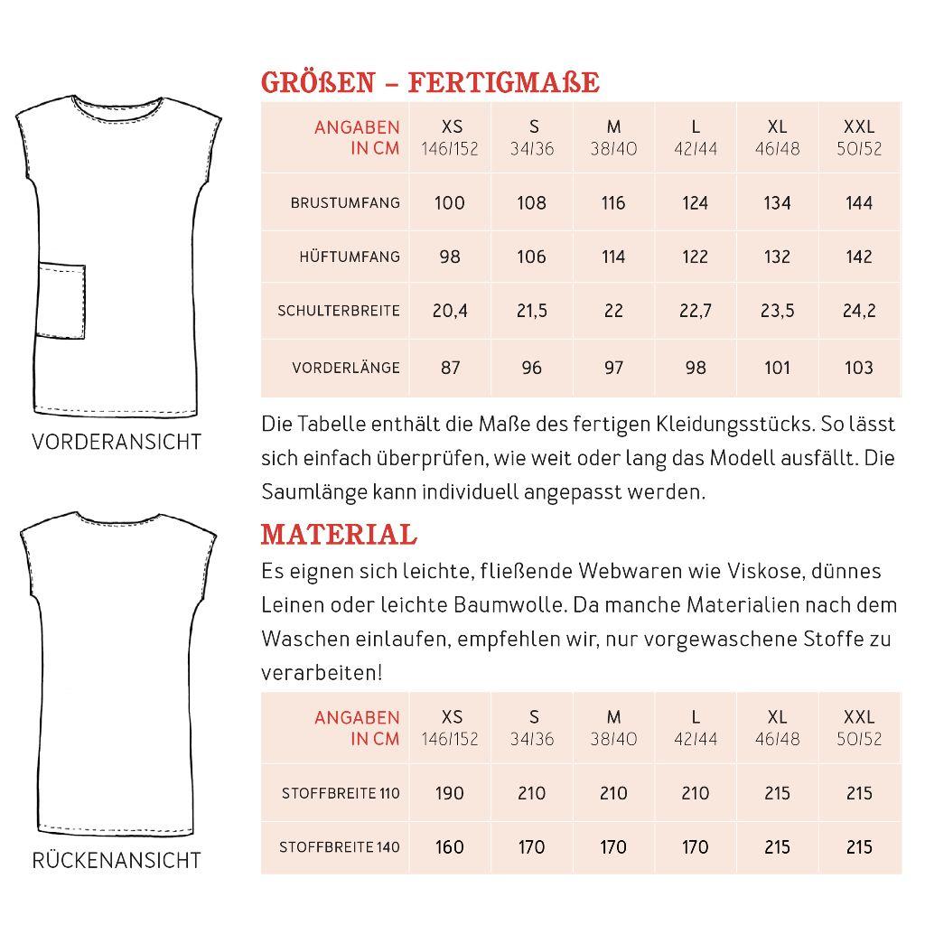 Papierschnittmuster Sommerkleid Frau Konni XS-XXL